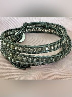 Victoria Emerson Gray Crystal Wrap Bracelet